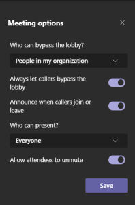 Solving Problems with Meeting Options in Teams – Sara Fennah's Blog