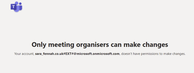 Solving Problems with Meeting Options in Teams – Sara Fennah's Blog